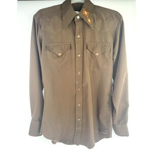 H Bar C Pearl Snap Western (38 Chest) Shirt CA Ranchwear Thrashed Flaws